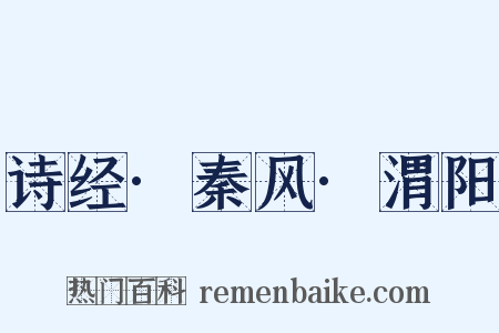 诗经·秦风·渭阳是什么意思的图片